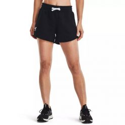 Spodenki krótkie damskie Under Armour Rival Fleece Short. Czarne spodenki sportowe damskie Under Armour, bez wzorów, sportowe. Za 79.99 zł.