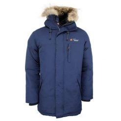Parka Peak Mountain Cogan. Niebieskie parki męskie Peak Mountain, m, bez wzorów, z futra. Za 705.50 zł.