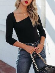 LA Angels Koszulka w kolorze czarnym rozmiar: L. Czarne bluzki damskie LA Angels, l, bez wzorów, z asymetrycznym kołnierzem, bez ramiączek. Za 113.99 zł.