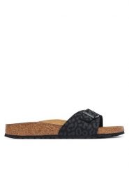 Birkenstock Klapki Madrid 1033137 Czarny. Czarne klapki damskie Birkenstock, bez wzorów, z syntetyku, bez obcasa. Za 359.99 zł.