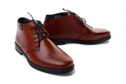 RIEKER 10301-24 brown, botki męskie. Brązowe buty zimowe męskie Rieker, na zimę, bez zapięcia. Za 459.90 zł.
