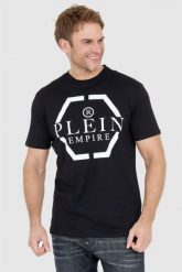 PHILIPP PLEIN Czarny t-shirt męski z logo, Rozmiar M. Czarne t-shirty męskie Philipp Plein, l, bez wzorów, bez kołnierzyka. W wyprzedaży za 1,140.99 zł.