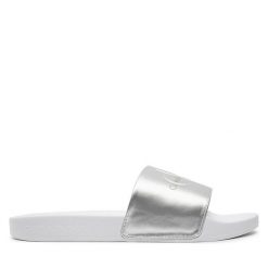 Klapki Calvin Klein Jeans. Szare klapki damskie Calvin Klein Jeans, bez wzorów, z jeansu, bez obcasa. Za 179.99 zł.