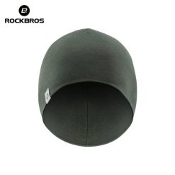 Czapka rowerowa, do biegania, sportowa, pod kask, elastyczna ROCKBROS wełna. Zielone czapki męskie ROCKBROS, na zimę, bez wzorów, z elastanu, sportowe. Za 42.99 zł.