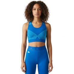 Top damski Lacoste Sport Seamless. Niebieskie topy sportowe damskie Lacoste, l, bez wzorów, z dzianiny, bez ramiączek. Za 197.00 zł.