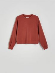Bluza z dodatkiem modalu - miedziany. Brązowe bluzy bez kaptura damskie Reserved, l, z dzianiny. W wyprzedaży za 79.99 zł.