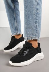 Czarno-Białe Buty Sportowe Sneakersy Siateczkowe na Piankowej Podeszwie Liltebis. Czarne buty sportowe na co dzień damskie Born2be, bez wzorów, z jeansu. Za 84.99 zł.
