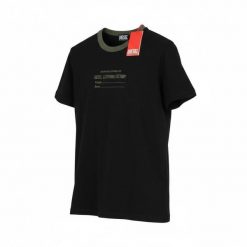 Diesel T-shirt czarny, krótki rękaw, okrągły dekolt. Czarne t-shirty damskie Diesel, m, bez wzorów, z bawełny, bez kołnierzyka. Za 266.99 zł.