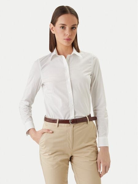 Gant Koszula 4300486 Biały Slim Fit. Białe koszule damskie Gant, bez wzorów, z bawełny, bez kołnierzyka, bez ramiączek. Za 308.99 zł.
