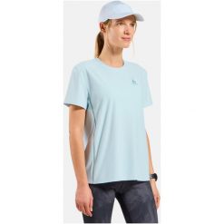 Koszulka z krótkim rękawem damska ODLO T-shirt crew neck s/s ZEROWEIGHT. Niebieskie t-shirty damskie Odlo, s, bez wzorów, z materiału, bez kołnierzyka. Za 205.58 zł.