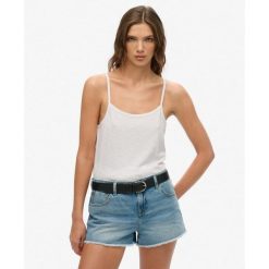 Top Strappy Studios. Białe topy damskie Superdry., s, bez wzorów, bez kołnierzyka. W wyprzedaży za 91.50 zł.