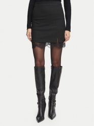 Morgan Spódnica mini 262-JBOK.F Czarny Slim Fit. Czarne spódniczki damskie Morgan, bez wzorów, z syntetyku, mini, trapezowe. Za 319.99 zł.