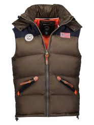 Geographical Norway Kamizelka pikowana "Velian" w kolorze brązowym rozmiar: S. Brązowe kamizelki męskie Geographical Norway, s, ze skóry. Za 127.35 zł.