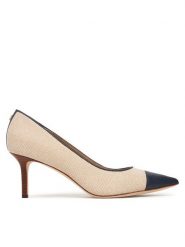 LAUREN RALPH LAUREN Szpilki 802P10395002 Beżowy. Brązowe szpilki Lauren Ralph Lauren, bez wzorów, z materiału, bez obcasa. Za 729.99 zł.
