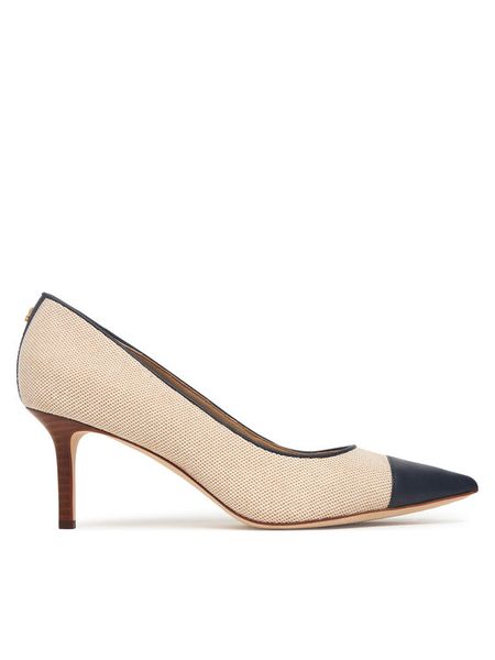 LAUREN RALPH LAUREN Szpilki 802P10395002 Beżowy. Brązowe szpilki Lauren Ralph Lauren, bez wzorów, z materiału, bez obcasa. Za 729.99 zł.