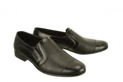 FABER F25/01/01 czarny, półbuty męskie. Czarne buty wizytowe męskie Faber, ze skóry, bez zapięcia. Za 119.95 zł.