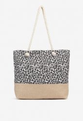 Szara Plażowa Torebka Typu Shopper ze Sznurkiem Reveirra. Szare shopper bag damskie Renee, bez wzorów, bez dodatków. Za 39.99 zł.