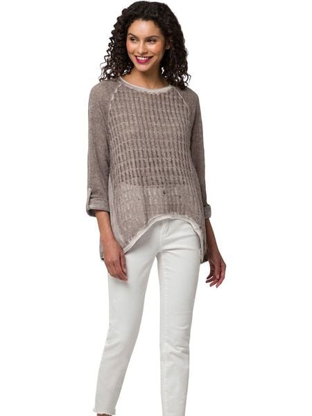 Heine Bluzka w kolorze fiołkowym rozmiar: 38. Różowe bluzki damskie Heine, bez wzorów, bez kołnierzyka, bez ramiączek. Za 75.34 zł.