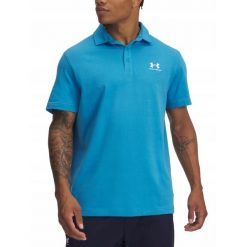 Koszulka polo na co dzień męska UNDER ARMOUR z kołnierzykiem bawełna. Niebieskie koszulki polo męskie Under Armour, m, bez wzorów, z bawełny, bez ramiączek. Za 189.00 zł.