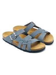 Mandel Skórzane klapki "Alvaro" w kolorze błękitnym rozmiar: 41. Niebieskie klapki damskie Mandel, bez wzorów, z nubiku, bez obcasa. Za 130.99 zł.