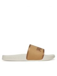 Puma Klapki Leadcat 2.0 Aqua Metallics 401707 02 Beżowy. Brązowe klapki damskie Puma, bez wzorów, ze skóry, bez obcasa. Za 79.99 zł.
