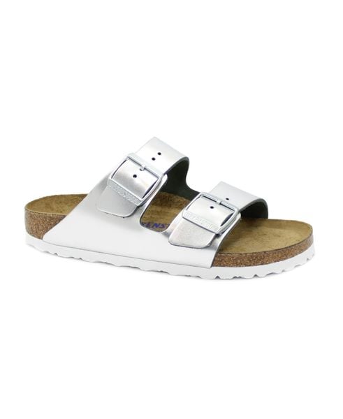 Klapki damskie Birkenstock Arizona. Szare klapki damskie Birkenstock, bez wzorów, z materiału, bez obcasa. Za 697.00 zł.