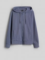 4F Bluza dresowa relaxed z kapturem damska - denim XS. Niebieskie bluzy z kapturem damskie 4f, xs, z denimu. Za 169.99 zł.