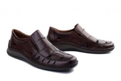 RIEKER 05254-25 brown, półbuty letnie męskie. Brązowe półbuty męskie Rieker, na lato, bez zapięcia. Za 251.93 zł.