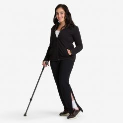 Legginsy damskie rozpinane Decathlon. Czarne legginsy damskie Decathlon, s, bez wzorów, z bawełny. Za 149.99 zł.