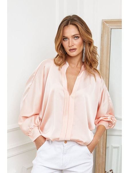 Joséfine Bluzka "Patrick" w kolorze jasnoróżowym rozmiar: M. Różowe bluzki damskie Joséfine, m, bez wzorów, bez kołnierzyka, bez ramiączek. Za 104.89 zł.