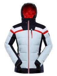 Alpine Pro Kurtka narciarska "Ferera" w kolorze błękitnym ze wzorem rozmiar: M/L. Niebieskie kurtki narciarskie i snowboardowe damskie Alpine Pro, l, bez wzorów, z puchu, bez kaptura, narciarskie. Za 549.06 zł.