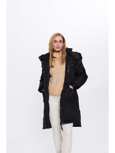 CANADA weather gear Płaszcz zimowy w kolorze czarnym rozmiar: XL. Czarne płaszcze damskie CANADA weather gear, na zimę, xl, bez wzorów, z puchu. Za 271.45 zł.
