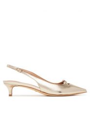 Guess Czółenka FLTJES LEM05 Złoty. Żółte czółenka damskie Guess, z aplikacjami, ze skóry, bez obcasa. Za 399.99 zł.