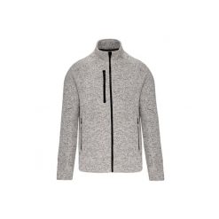 Cętkowana kurtka z zamkiem błyskawicznym Kariban. Szare kurtki męskie KARIBAN, m, bez wzorów, z dzianiny, sportowe, bez kaptura. Za 229.00 zł.