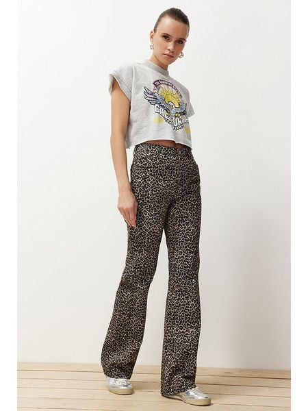 Trendyol Dżinsy w kolorze beżowo-czarnym rozmiar: 34. Brązowe jeansy damskie Trendyol. Za 105.14 zł.