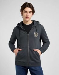 MESKA BLUZA LEE ELEVATED ESS ZIP HOODIE WASHED BLACK 112371841. Czarne bluzy bez kaptura męskie Lee, s. Za 189.99 zł.