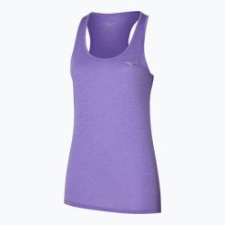 Koszulka do biegania damska Mizuno Impulse Core Tank. Fioletowe topy sportowe damskie Mizuno, xs, bez wzorów, z materiału, bez ramiączek. Za 73.99 zł.