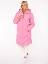 Zwillingsherz Płaszcz pikowany "Good Vibes Only" w kolorze różowo-pomarańczowym rozmiar: L. Pomarańczowe płaszcze damskie Zwillingsherz, l, bez wzorów. Za 341.79 zł.