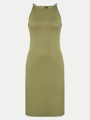 Pieces Sukienka dzianinowa Ostina 17124786 Zielony Slim Fit. Zielone sukienki damskie Pieces, l, bez wzorów, z dzianiny, bez kołnierzyka, bez ramiączek. Za 69.99 zł.