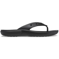 Japonki damskie Crocs Classic Flip. Czarne klapki damskie Crocs, bez wzorów, z materiału, bez obcasa. W wyprzedaży za 222.05 zł.