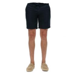 Lniane szorty Superdry The Merchant Store. Czarne szorty męskie Superdry., z materiału, bez kołnierzyka. Za 282.50 zł.