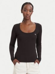 Guess Bluzka V4BP07 K8RT2 Brązowy ciemny Slim Fit. Brązowe bluzki damskie Guess, xxs, z aplikacjami, z wiskozy, bez ramiączek. Za 194.99 zł.
