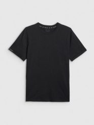 4F T-shirt regular gładki męski - czarny XL. Czarne t-shirty męskie 4f, m, bez wzorów, z bawełny, bez kołnierzyka. Za 59.99 zł.