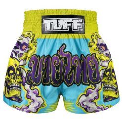 Spodenki treningowe TUFF Trippy Skull. Zielone szorty damskie TUFF, bez wzorów, sportowe. Za 149.00 zł.