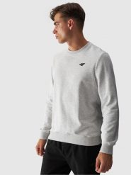 4F Bluza dresowa nierozpinana bez kaptura męska - szara M. Szare bluzy bez kaptura męskie 4f, m, z bawełny. W wyprzedaży za 99.99 zł.