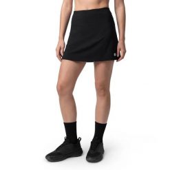 Damskie spódnico-spodenki do gry w padla Padel Siroko Bunt-W Black. Czarne szorty damskie SIROKO, bez wzorów, z materiału, z podwyższonym stanem. Za 216.00 zł.