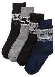 Skarpetki ocieplane unisex (4 pary). Czarne skarpetki damskie bonprix, bez wzorów. Za 54.99 zł.
