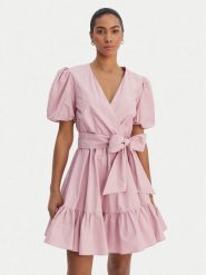 Fracomina Sukienka koktajlowa FY26SD1037W40001 Różowy Regular Fit. Czerwone sukienki damskie Fracomina, s, bez wzorów, z bawełny, wizytowe, bez kołnierzyka, bez ramiączek. Za 529.99 zł.