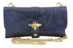 Listonoszka metalizowana BARBERINI'S granatowa 958/1-4. Niebieskie shopper bag damskie Barberinis, bez wzorów, ze skóry, bez dodatków. Za 119.99 zł.