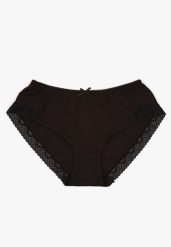 Czarne Majtki Figi z Bawełny Ozdobione Koronką i Kokardą Tamiana. Czarne figi damskie Born2be, l, bez wzorów, z bawełny. Za 4.99 zł.